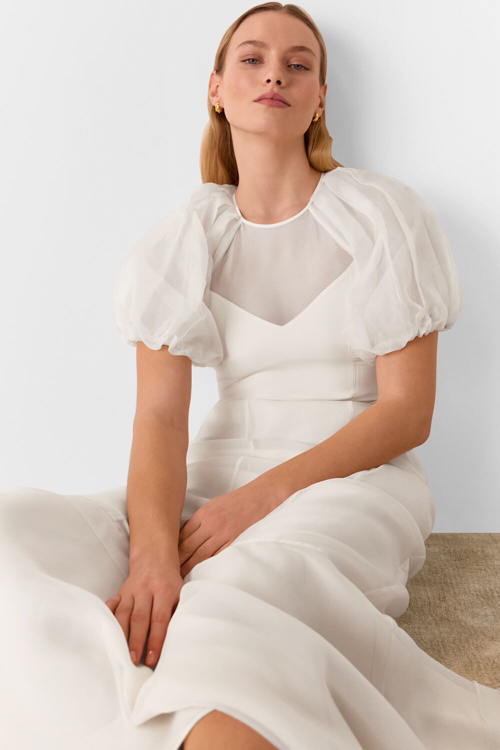 Ivory Sabrina Silk Wedding Dress